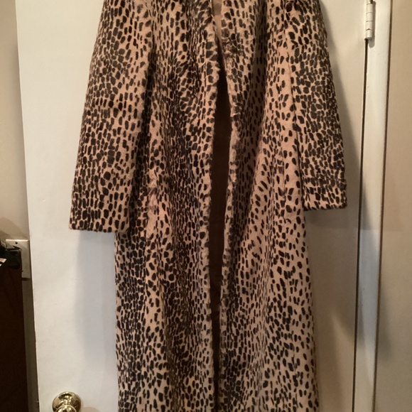 Michelle Mason Faux Fur tiger Long Coat size 4 - Picture 5 of 5